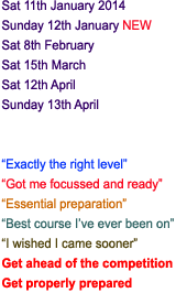 Book on the Hammersmith Interview Skills course for any of these dates